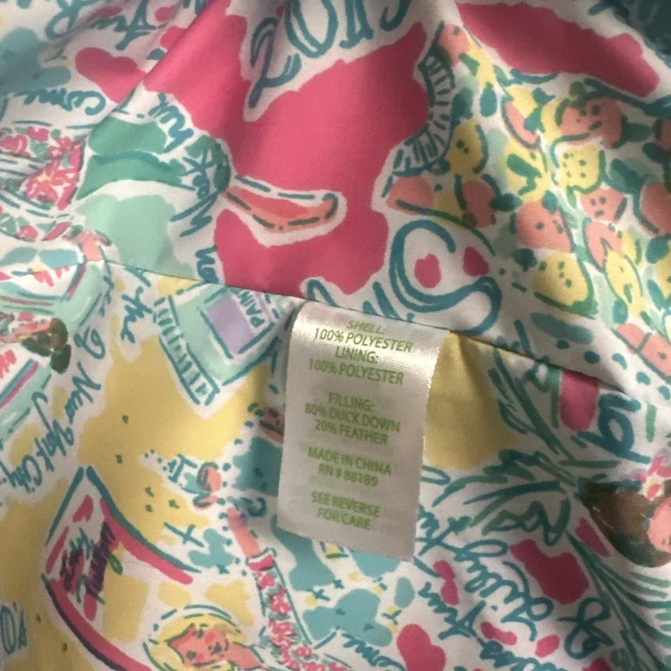 Colete acolchoado Lilly Pulitzer Karin azul água inverno esqui médio - Imagem 3 de 4