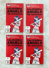 4 1968 California Angels Chevron Pocket Schedules