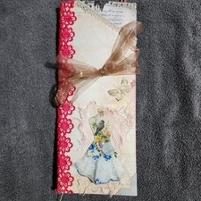 "Pretty Dress" Unique Soft Cover Junk Journal 11in x 5in x 12in, 62 pgs