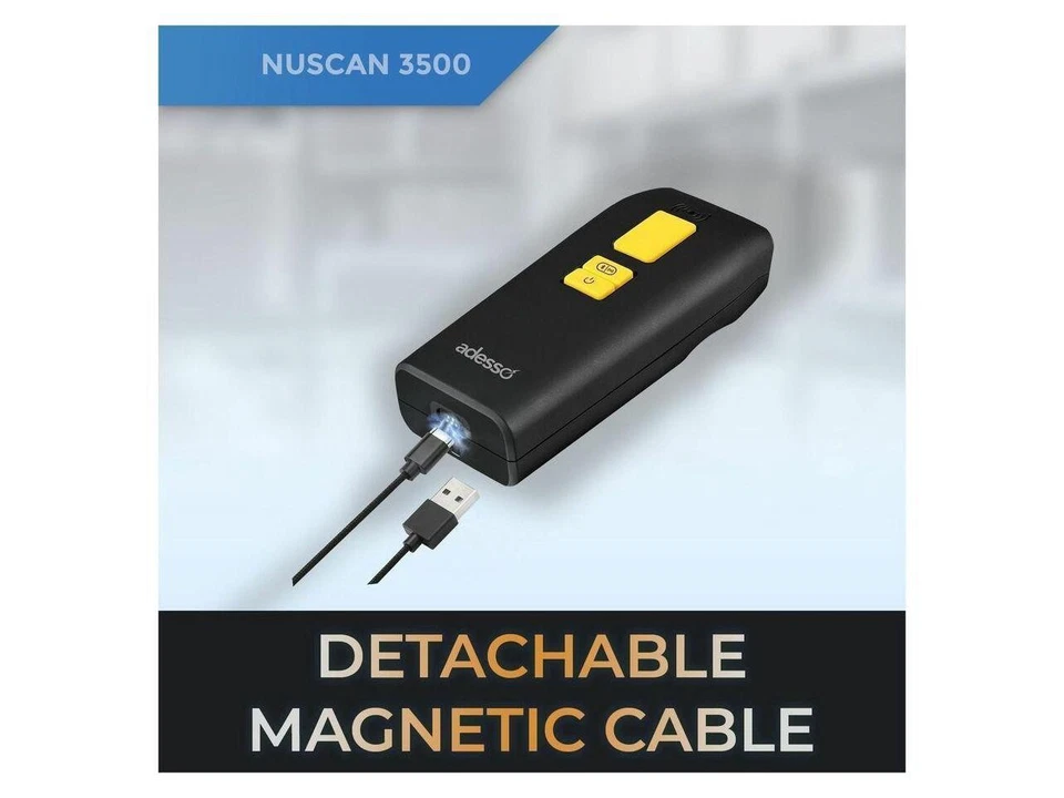 Adesso Bluetooth & 2.4Ghz Wireless Antimicrobial & Waterproof 2D Barcode Scanner - Image 4 of 4