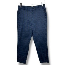 Madewell Et Sezane pants women's 4 crop chevron career dress trouser blue black