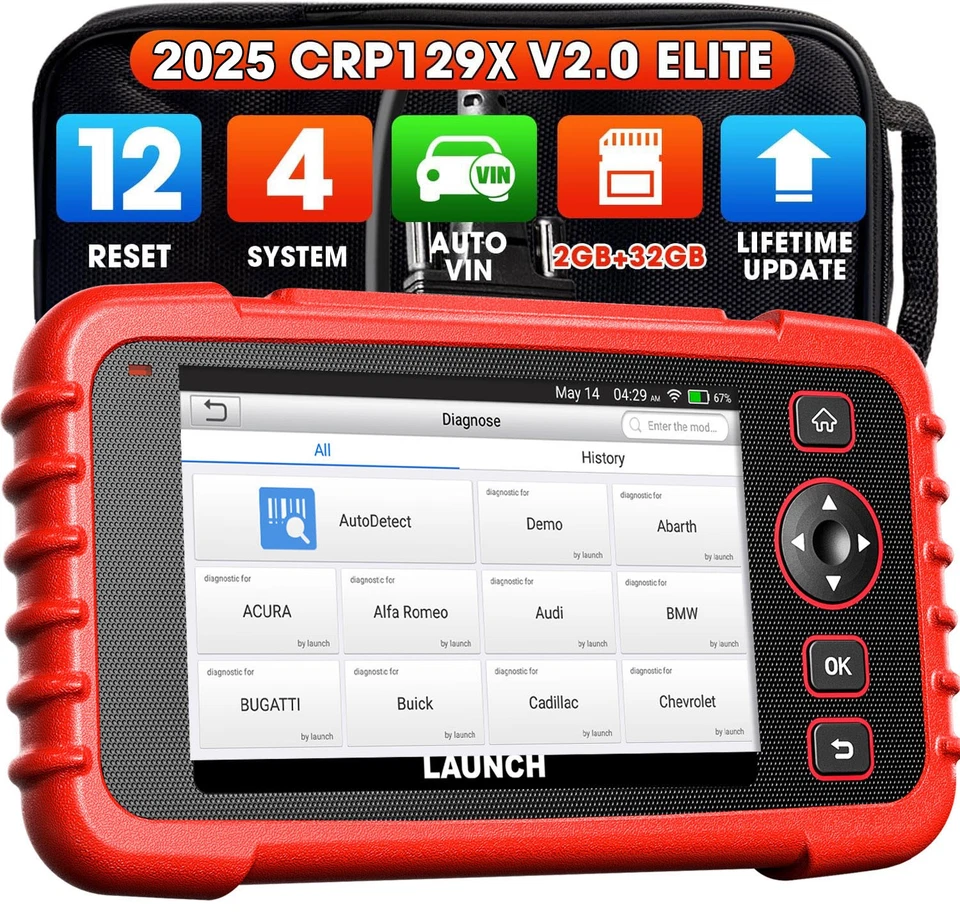 2025 Launch CRP129X V2.0 PRO Profi KFZ Diagnosegerät Auto OBD2 Scanner TPMS EPB - Bild 2 von 4