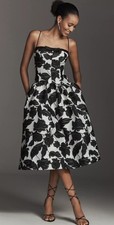 Anthropologie Maeve Sleeveless Jacquard Drop-Waist Midi Dress Size S NWT
