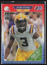 2021 Pro Set Metal JaCoby Stevens 1989 XRC Wave Red, White & Blue /7 #34 RC LSU