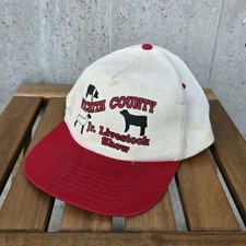 90s USA Vintage Animal Print Cap Red/Natural Used Snapback Baseball Hat