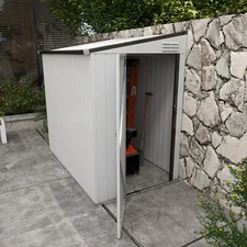 4'x6' Outdoor Lean to Garden Storage Shed Small Tool House with Lockable Door
