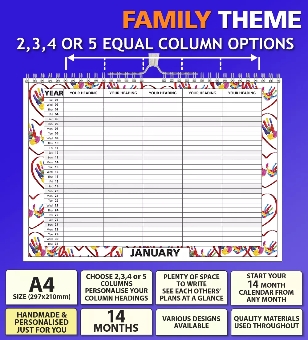 Personalised Family Organiser Calendar 2024 May Calendar 2024