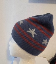 ZARA Boys Knitted Hat USA Stars  Stripes NAVY Winter Beanie Casual Boy Knit