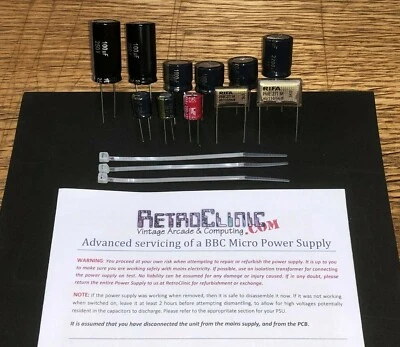 ACORN BBC MICRO - KIT COMPLETO ELETTROLITICO E TAPPO X2 PER ALIMENTATORE TIPO ASTEC & BSR