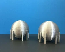 (2) High Pressure Natural Gas Propane Tanks - N Scale 1:160 - Metallic Silver!