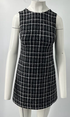 alice and olivia coley a line dress + Black Tweed A-Line Sleeveless Mini sz 0 Size:Custom Size(Special Instructions for Seller) Clyde is ultra flattering Color_MIX When are unscheduled dressing
