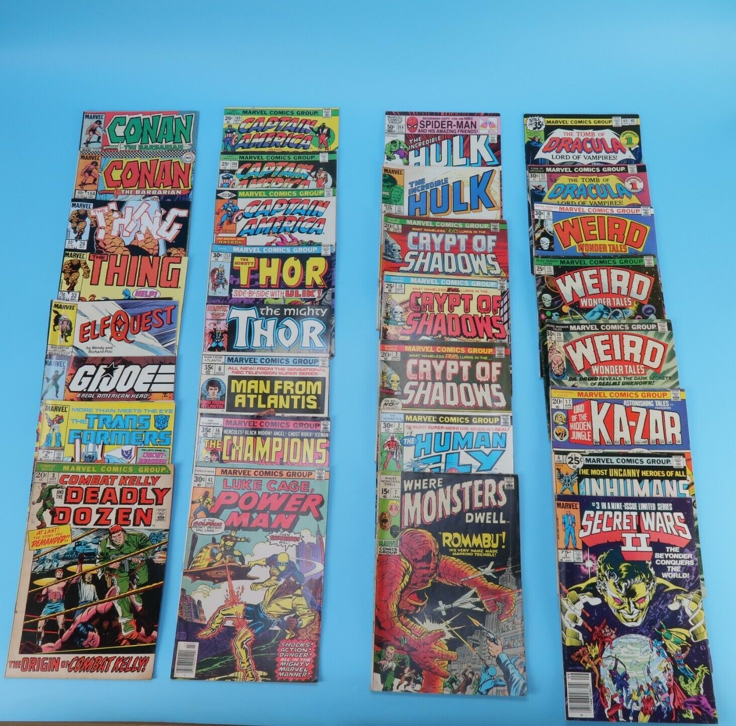 Vintage Marvel Comics Mix Lot Of 31 Thor Thing Captain America Hulk And More