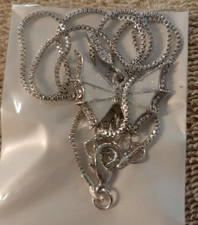 White Sterling Silver Butterfly Glitter Necklace