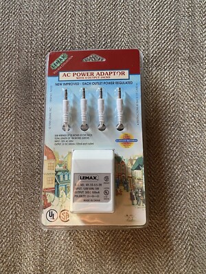 Lemax 74704 4 Output AC/AC Power Adapter - White New Factory Sealed!