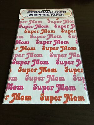 Vintage Sealed Wrapping Paper -  Super Mom 