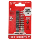 Milwaukee 48-32-4618 SHOCKWAVE 10-Piece Impact Security Torx Bit Set, 1" Length