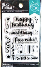 Cheeky Birthday Greetings 3x4" Poly Clear Stamp Set by Hero Arts CM321 NEW 