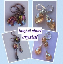 chunky CRYSTAL burgundy topaz Lever back CHOOSE COLOR