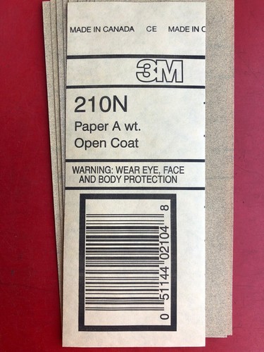 3M 03031 OSSIDO DI ALLUMINIO ABRASIVO 180 GRANA CARTA VETRATA (50) FOGLI 3-2/3" x 9" 210N - Foto 2 di 2