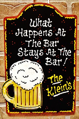BAR Personalize WHAT HAPPENS/STAYS Beer Mug SIGN Deck Patio Den Wall Name Plaque