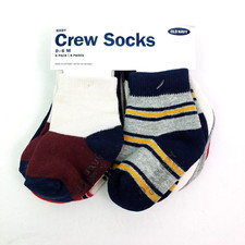 Old Navy Infant Baby Size 0-6 Months Gripper Crew Socks 8 Pack