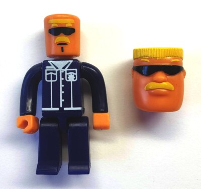 RARE KOZIK LOS LOCOS THE MAN #13 FIGURE & MASK 2003 BASIK TOYS 2'' TALL NOT LEGO