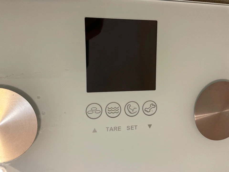 Ozeri bathroom scale 440 lb/ 200 kg capacity. BMI index used once mint green - Image 3 of 3