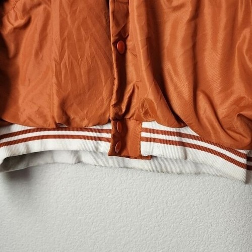 RUSSELL ATHLETIC x VINTAGE 70's nylon snap button coaches jacket in burnt orange - Picture 14 of 14