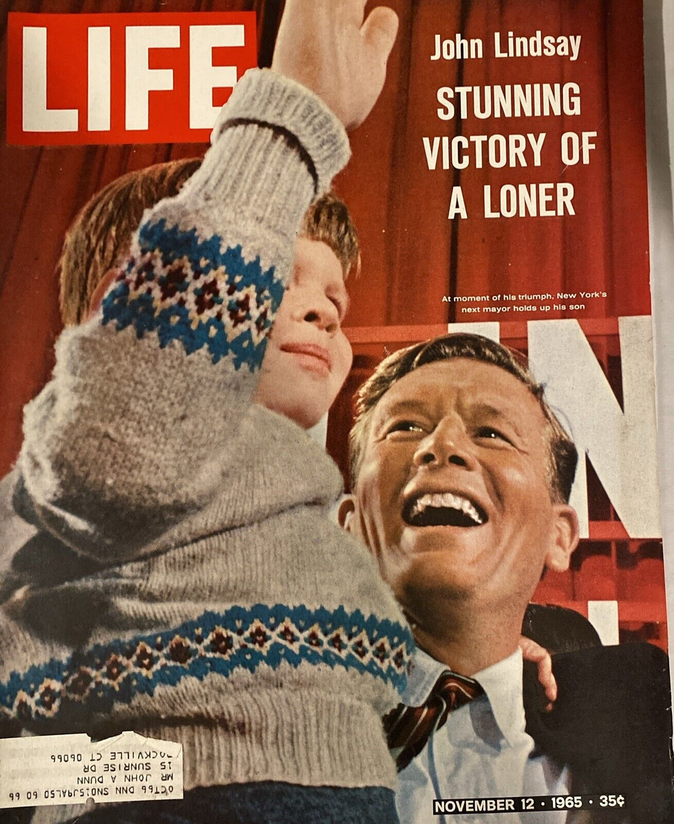 NOVEMBER 1965 LIFE MAGAZINE NEW YORK CITY MAYOR JOHN LINDSAY
