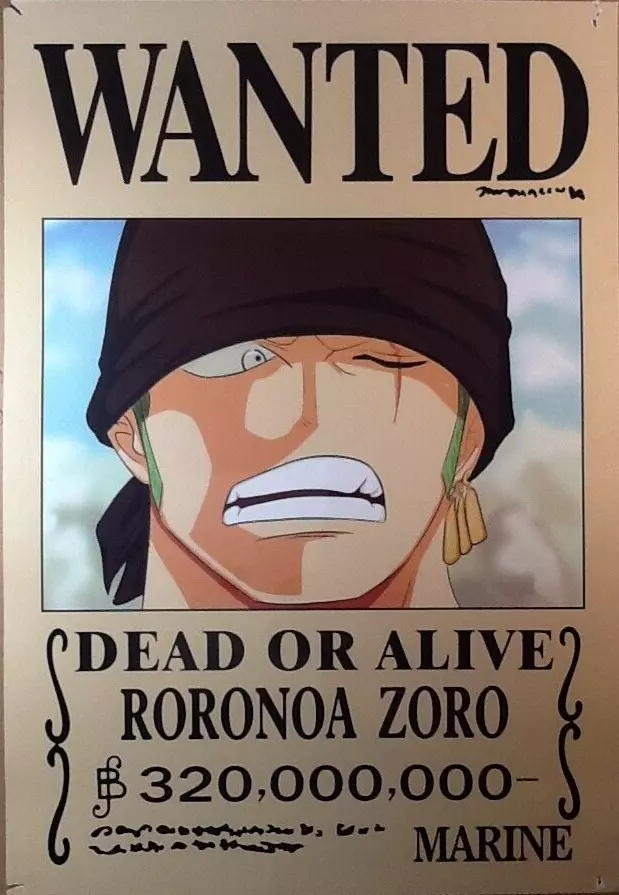  One Piece - Anime/Manga Poster (Wanted Dead Or Alive: Roronoa  Zoro) (Size: 24 x 36): Posters & Prints