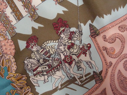 Hermes Schal, LE PARADIS DU ROY von ANNIE FAIVRE, 1989 MIT BOX & BAND - Bild 11 von 12