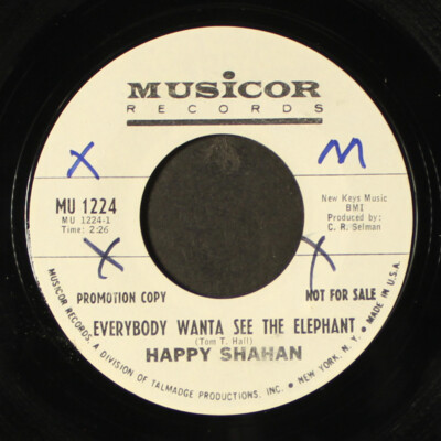 HAPPY SHAHAN: everybody wanta see the elephant / the reason is you MUSICOR 7''