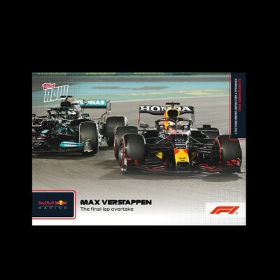 Max Verstappen Lewis Hamilton Final Lap 2021 Topps Now Formula 1 F1 Card #81