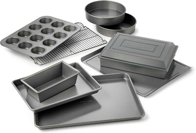 Calphalon 10-Piece Nonstick Bakeware Set, Includes Baking 10-pc, Silver 