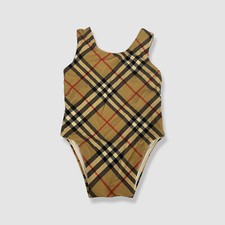 Burberry Baby Girl's Brown Check-Print One Piece Swimsuit Size 6M