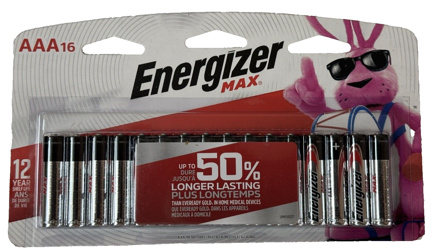 ENERGIZER MAX AAA BATTERIES BRAND NEW IN RETAIL PACKAGE 16 COUNT EXP 12/2036-image