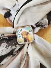SLIDE Scarf Wild Rag Scarves Slide highland cow gift, bandana slide, western 