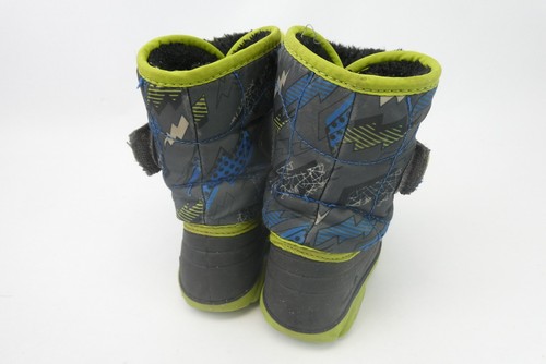 Used Toddler Winter Boots Snowbug Kamik Size 7 Canada Polyester Black Green - Picture 5 of 12