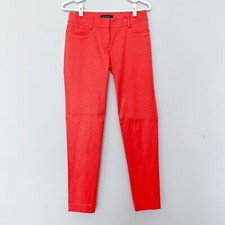 $198 | MARCIANO | 4 Skinny Stretch Trousers Pants Pink Bright Mid-Rise Salmon