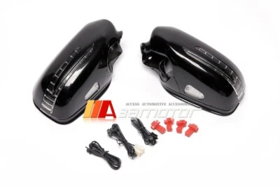 Black Arrow Type LED Side Mirrors Set fits 06-09 Mercedes W211 Facelift E-Class - Image 1 of 2