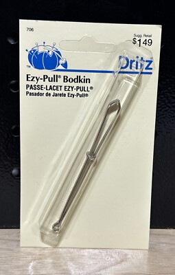 Dritz Ezy Pull Bodkin For Elastic Cording Ribbons 3'