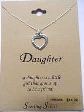 Women's Sterling Silver "Daughter" Pendant with 16" Chain