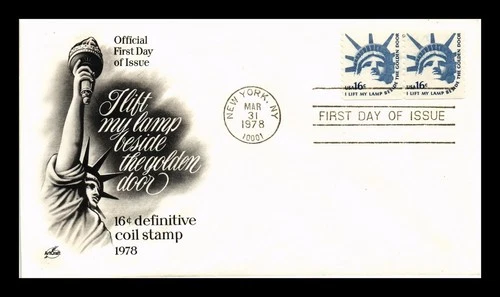 DR JIM STAMPS US COVER STATUE OF LIBERTY 16C DEFINITIVE COIL FIRST DAY ISSUE