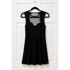 Pins & Needles Urban Outfitters Black Lace Mesh Mini Dress Sleeveless Size 4