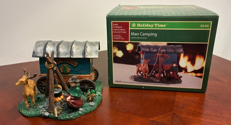 2009 Vintage Holiday Time Cowboy Christmas Collection "MAN CAMPING"