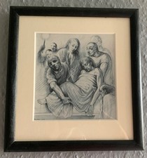 PRINT, PETER HOWSON, THE STATIONS OF THE CROSS, JESUS IS LAID IN THE TOMB, NO.14