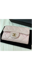 Authentic Pre-Loved Chanel Pink Quilted Caviar Leather Flap Card Holder Wallet