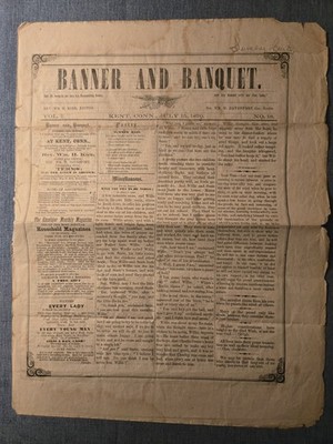 Banner And Banquet Newspaper July 15, 1870 Kent CT Owner, Sumner Curtis 4pgs