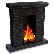 Christmas Cardboard Fireplace 3D Cutout Standup 35.5" x 29" for Holiday Decor