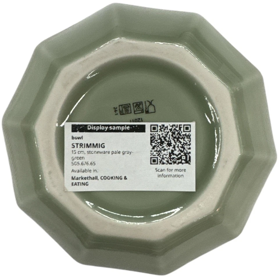 New IKEA STRIMMIG Pale Gray-Green Pack of 4 Bowl 15 cm (6 ") 505.676.65 - Image 3 of 4
